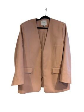H&M Edition Blush Pink Collarless Structured  Oversized Blazer Size M